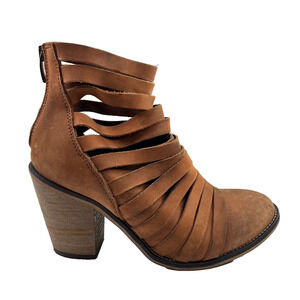 Free People Brown Terracotta Hybrid Heeled‎ Strappy Booties Size 39 US 8.5